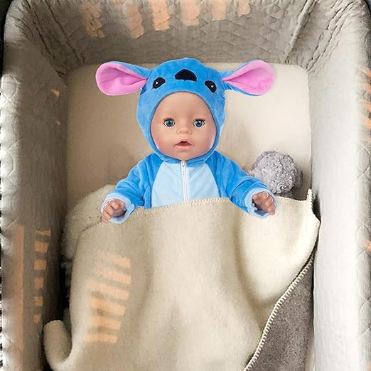 Doll Clothes Outfits Overalls for 14-17 Inch Baby Dolls, Doll Clothes with Hhanger Socks, Blue Doll Clothes for 35-45 cm New Born Baby Dolls Girls Birthday