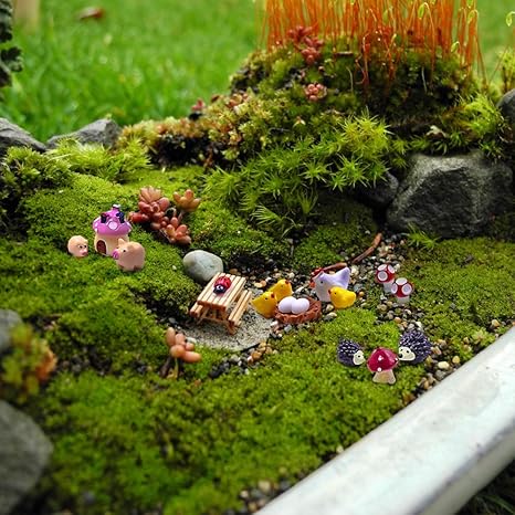 Dracarys Selected 100 Pcs Fairy Garden Accessories, Fairy Garden Kit, Miniature Figurines, Micro Landscape Ornaments Kit, Garden DIY Animals, Environmental Resin, Forest Encounters